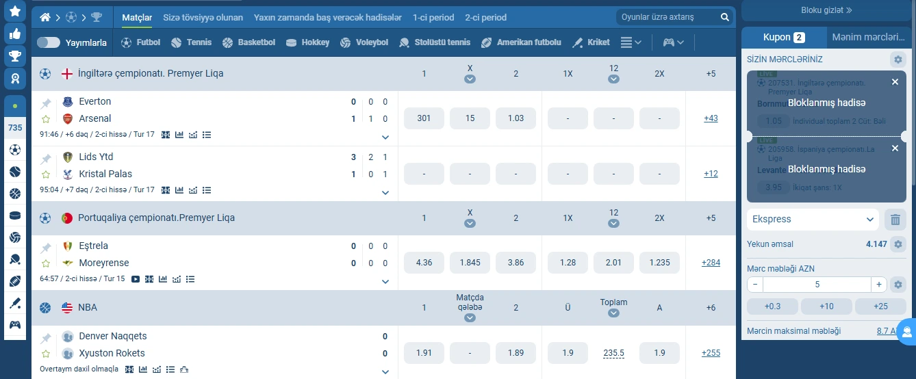 1xbet Canlı Matç İzlə - pulsuz və HD