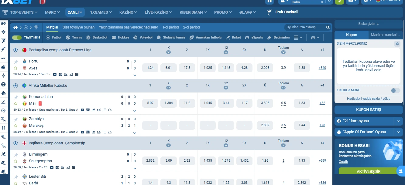futbol mərc oyunları 1xbet saytı